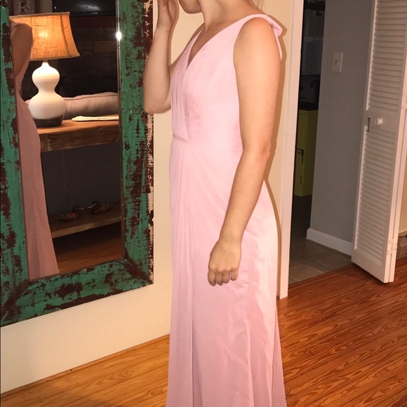 Faux-Wrap Pleated Chiffon Bridesmaid Dress - Picture 6 of 7